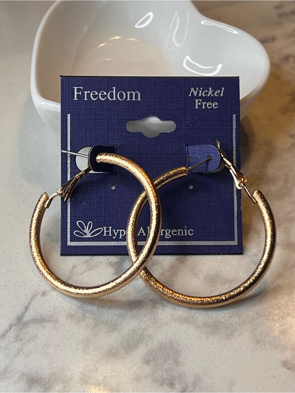 Gold tone Hoop Earrings - Hypoallergenic Nickel Free